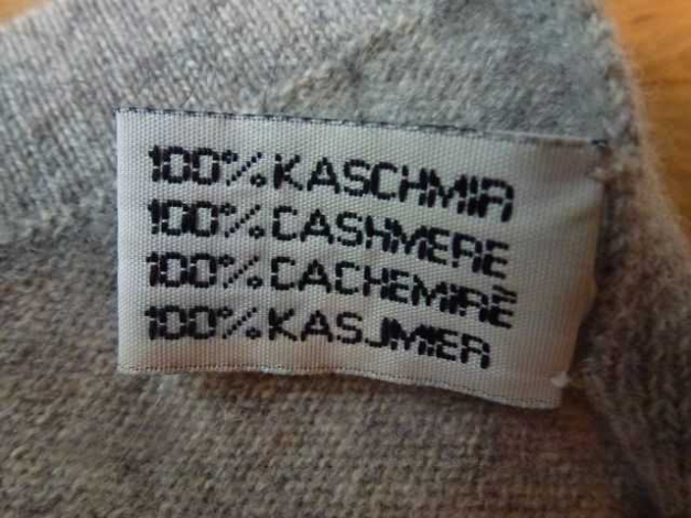 Grauer, schmaler Kaschmir Schal