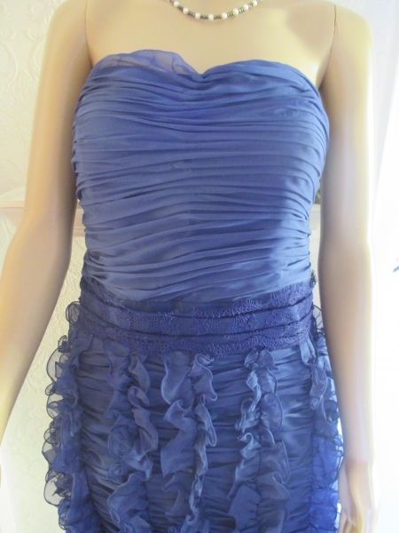 NEU mit ETIKETT * Sexy * Abend * Ausgeh * Ball * Cocktail * Seiden Chiffon * Volant * Bustier * Kleid 