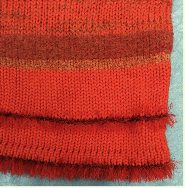 Strick-Pullover von olsen - rötlichorange Farbtöne - Größe 42