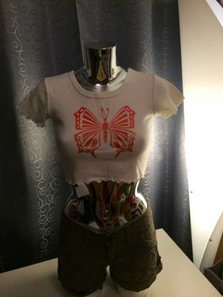 Top Bauchfrei Schmetterling Gr. 146/152 +