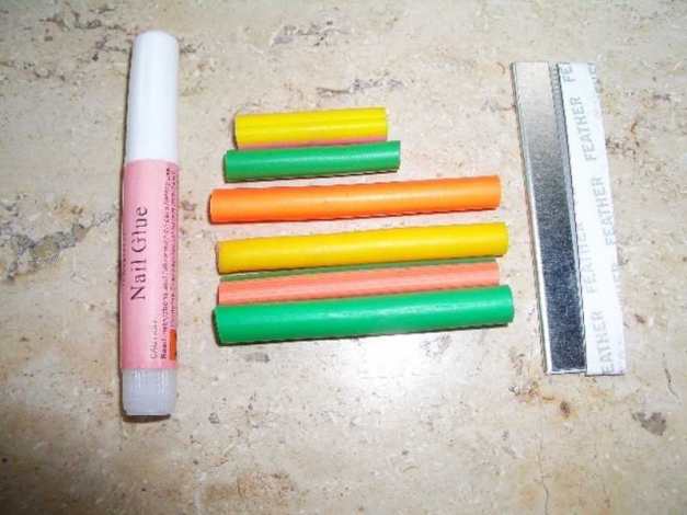 Großes Set Nail Art FIMO Stangen OBST + Cutter + Kleber + Versand