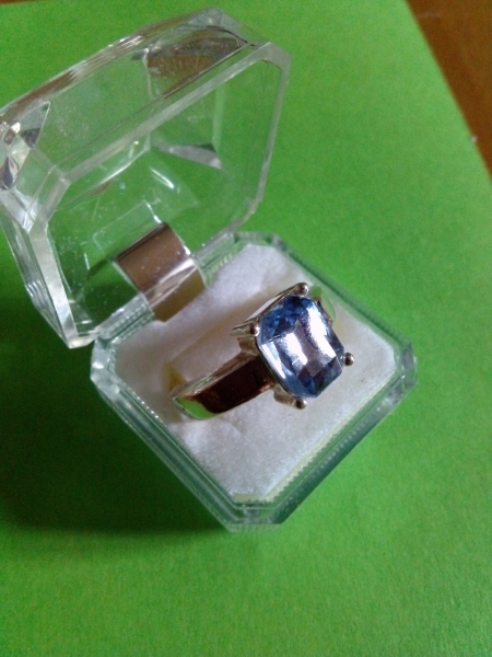 Ring verstellbar Modeschmuck blauer Stein