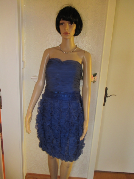 NEU mit ETIKETT * Sexy * Abend * Ausgeh * Ball * Cocktail * Seiden Chiffon * Volant * Bustier * Kleid 