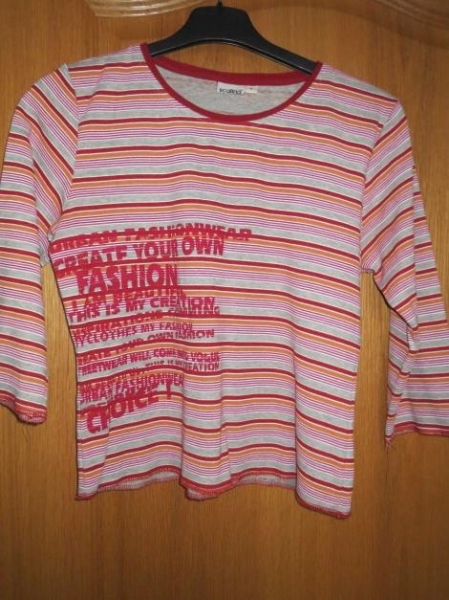 T-Shirt,3/4Arm,gestreift,NEU