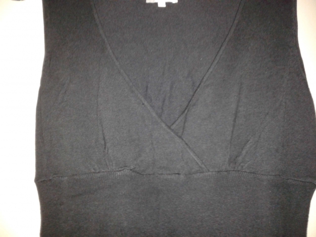 Top mit Wickeloptik, Schwarz, ärmellos