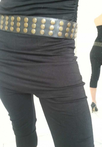 Schwarzer schulterfreier Jumpsuit/Overall mit seitlicher Raffung und 3/4 Haremshose Gr. 34/XS