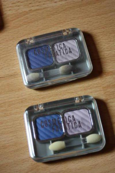 3x Lidschatten, Eyeshadow, 2x blau rosa, 1x rosa grau