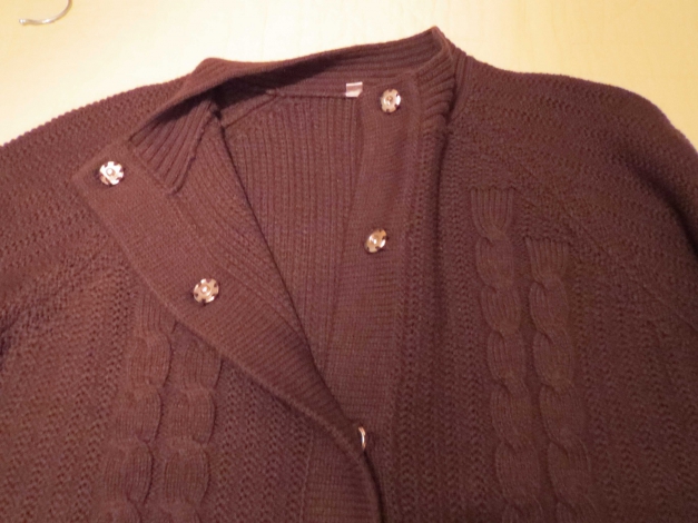 Strickjacke, braun, mit 3/4 Ärmeln