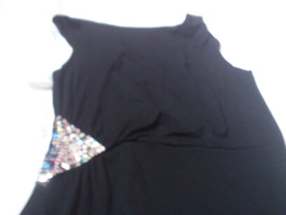  schwarzes Kleid mit silbernen Pajeten Gr.36/38