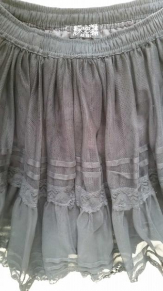 Gothic Punk Rock Schwarz Spitze Viskose Mehrlagig