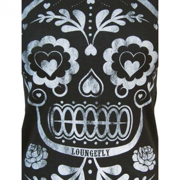 Loungefly black sugar skull tee shirt  36/S