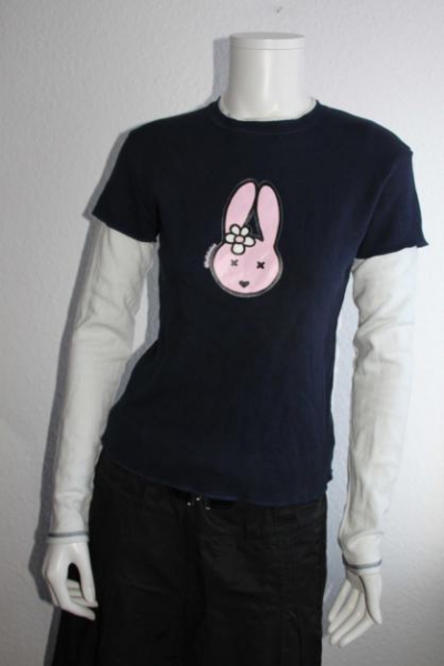 Langarm Sweatshirt mit Hasen Print Hullabaloo dunkelblau-weiß