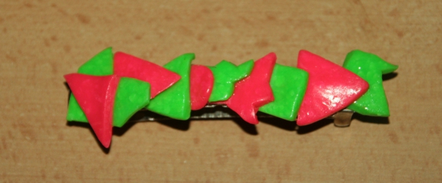 Haarspange Neon pink grün