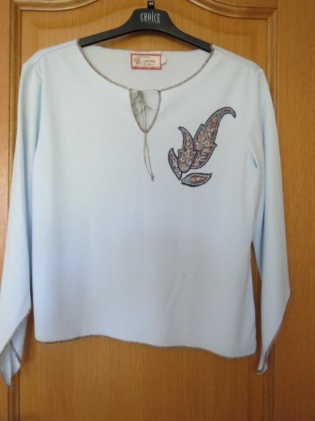 2-Teiler (Rock und Oberteil), Gr.40/42,  blau, neu