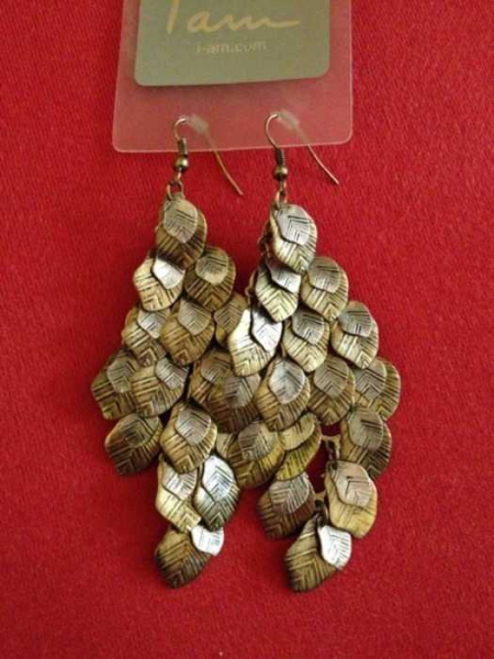 NEU Ohrringe Gold Silber Blätter i am