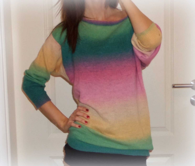 Regenbogen Pullover Oversize Bunt H&M 34 / XS Langärmlig