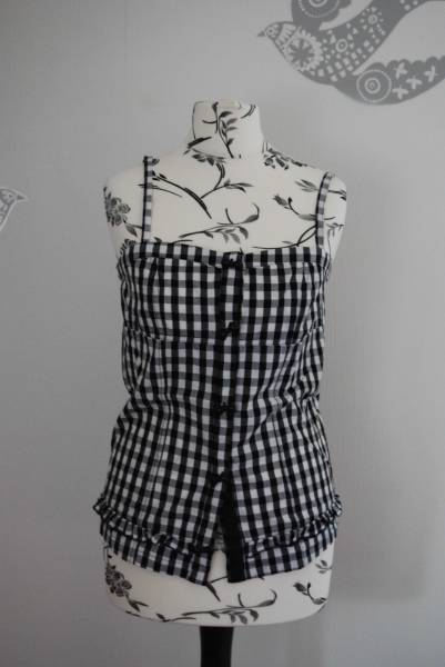 Blend She Top Rockabilly Gingham kariert Schleifen sweet pin up wie neu