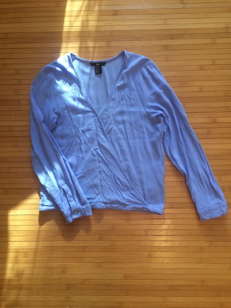 Wickelbluse Shirt Hemd blau XS