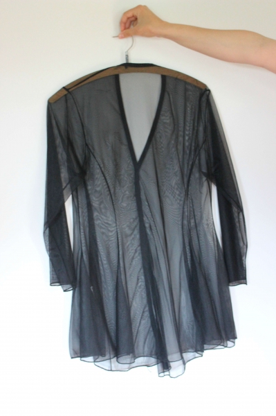 durchsichtige, schwarze Bluse