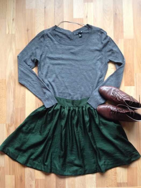 H&M Rock grün dunkelgrün Herbst 38