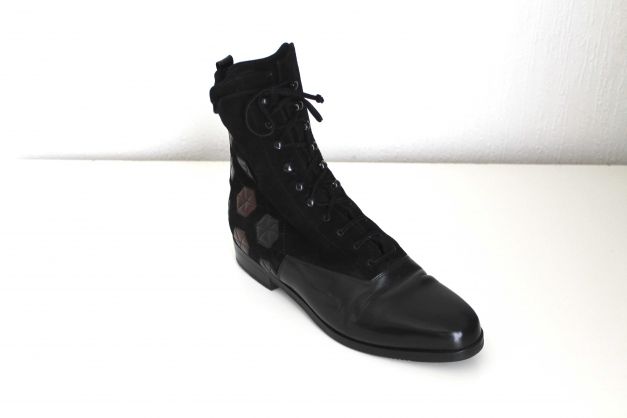 -- Vintage Lederschnürer -- TrueVintage Lederboots Schwarz Gr. 39