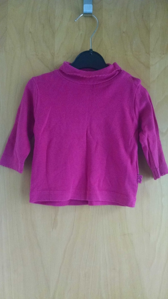 Pinkes Langarmshirt mit süßem Kragen Gr. 62