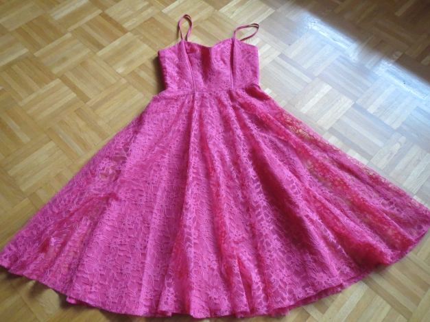 Kleid, Cocktailkleid, Gr.36/38, rosa, Spitze, neu#