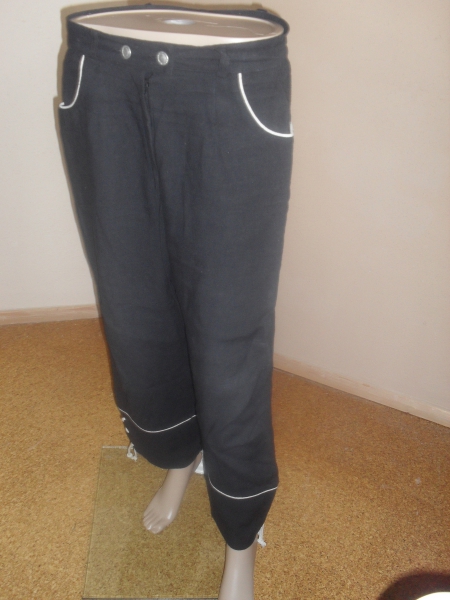 Gr 42 schwarze Trachten Hose mit Leinen