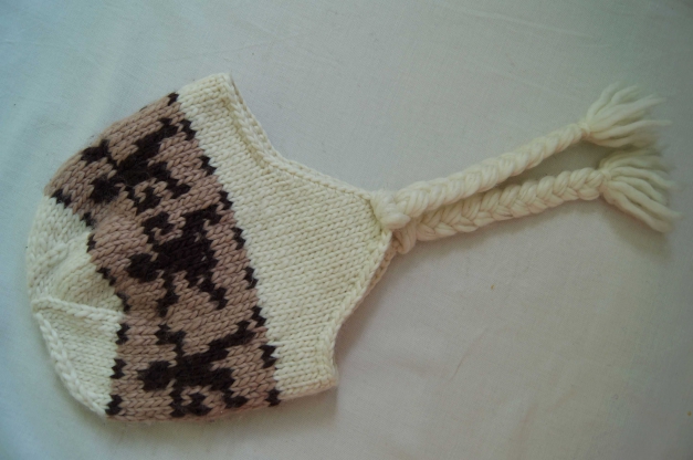 Wintermütze / Strickmütze beige braun