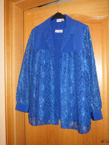 2-Teiler (Bluse und Top), sehr schick, royalblau