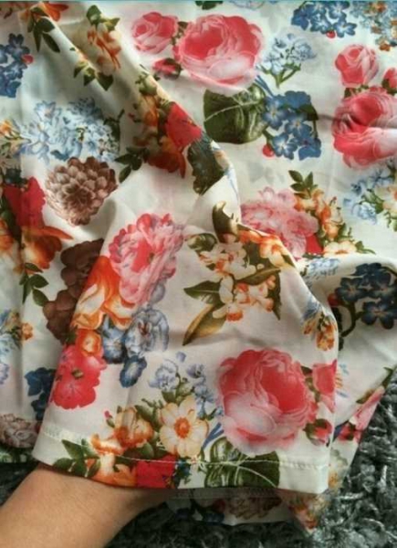 blumen top chiffon bunt