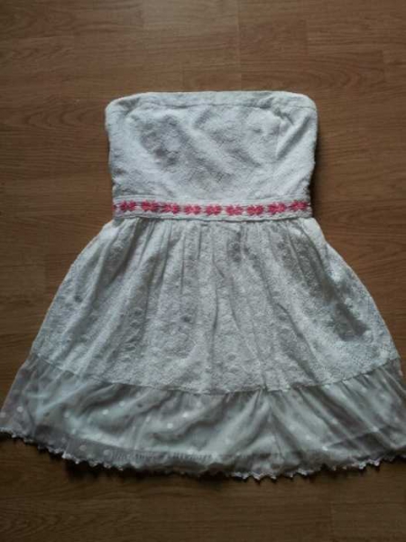 Hollister Kleid weiß Spitze Größe L 