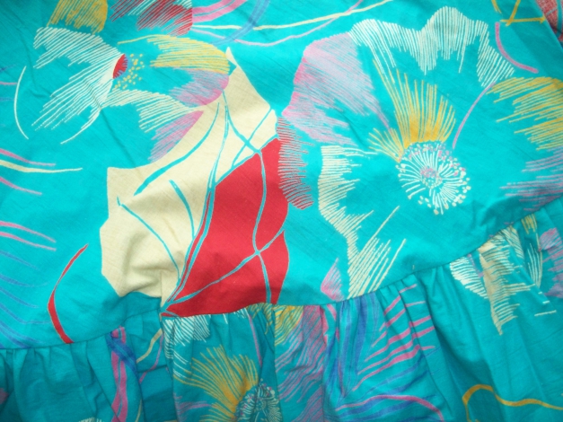 VINTAGE// Bunt gemusterter Wickelrock mit Volant (ausgestellt) (Gr. 36-38)