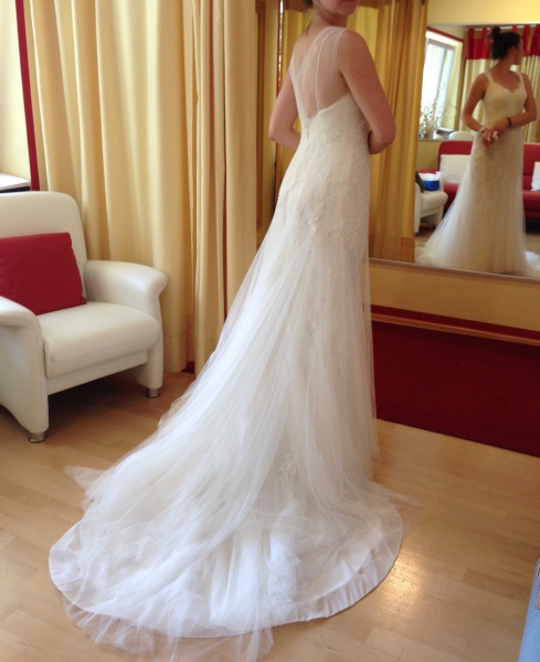 Traum-Brautkleid Spanische Spitze | Schleppe