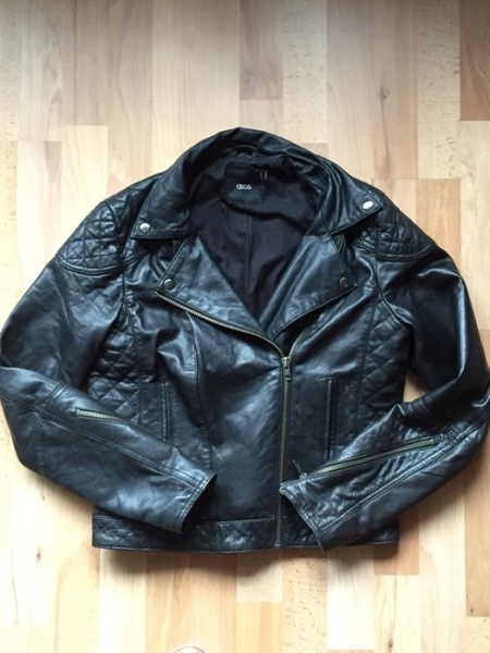 ASOS Lederjacke echt Leder Bikerjacke schwarz Rockabilly Punk