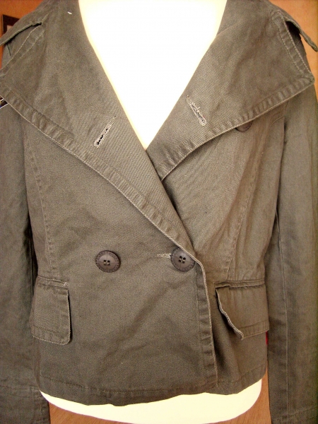 Blazer Parka Jacke *Military* Steampunk Army Trenchcoat XXS xs s Zweireiher Übergang. 32 34 36