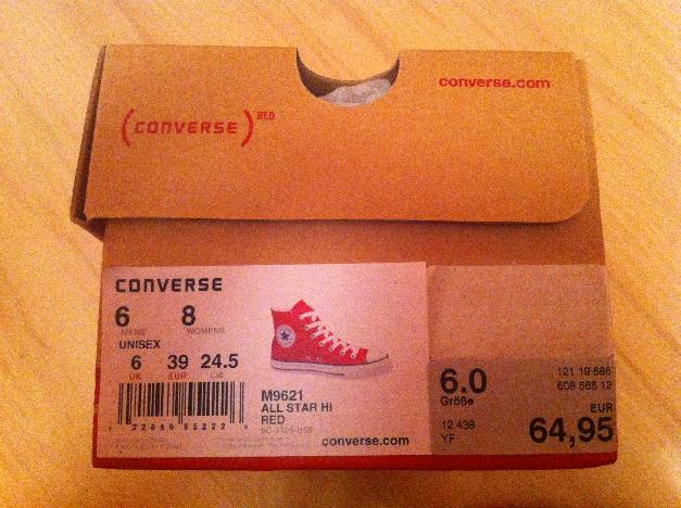 Converse Chucks All Star Hi in rot, Größe 39, wie neu! 