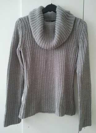 Rollkragenpullover Strickpullover Grau Strick pullover Rollkragen long 36/38/40