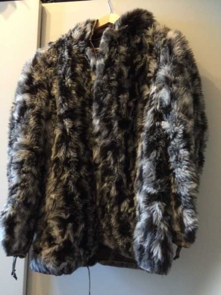 Original DDR Fake-Fur Wintermantel mit Kapuze