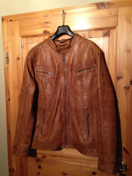 Braune Herren Lederjacke Marke Angelo Litrico Gr. 52/54