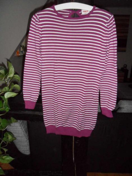 Gestreifter Longpullover bordeaux/weiß