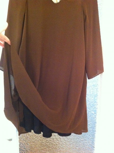 Kleid Chiffon braun Blogger