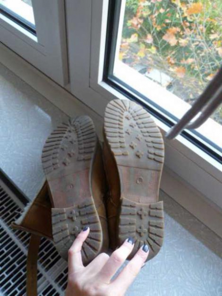 Lässige Vintage Lederboots in beige