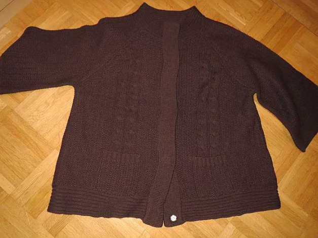 Strickjacke, braun, mit 3/4 Ärmeln