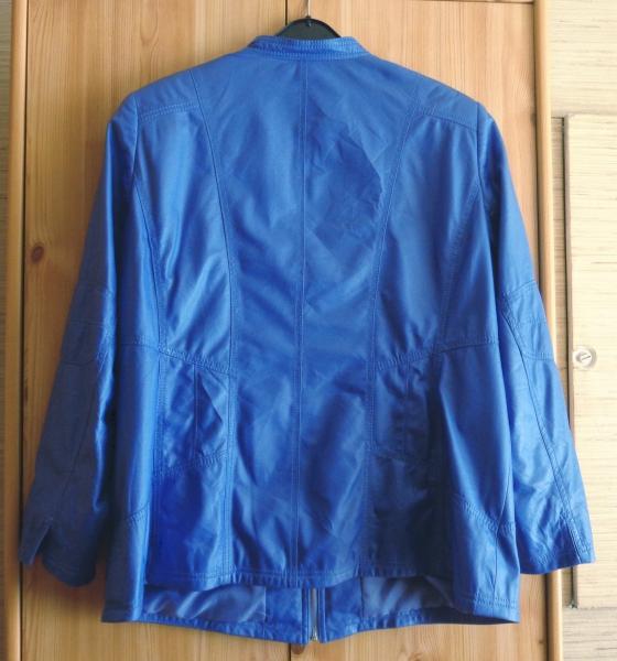 Blaue Lederimitat Jacke