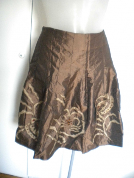 extravaganter Seidentaft Rock Bohéme Vintage Style