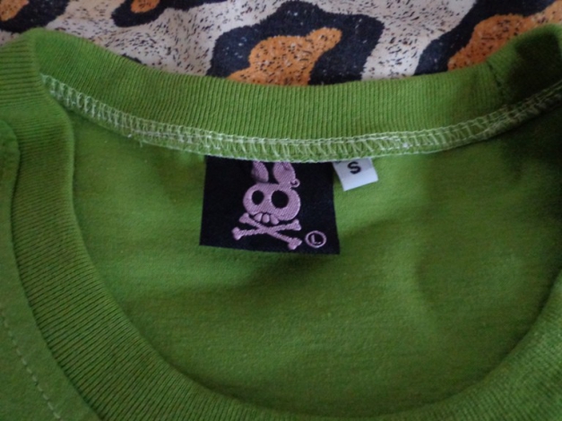 punk Bunny * bauchfrei * grün - pink - mit D-Ringen *skull * 