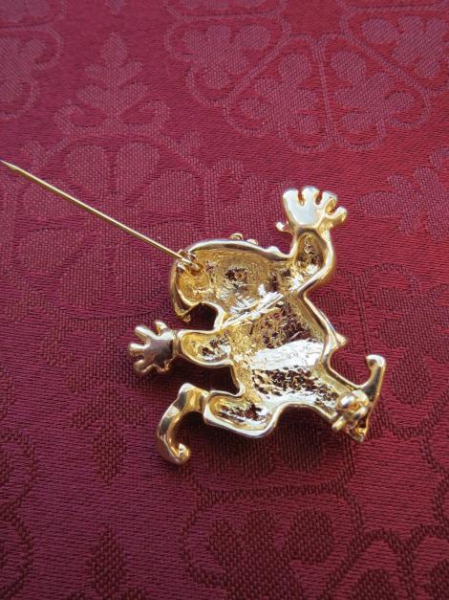 Brosche, klein, Modeschmuck, gold, Strasssteinen