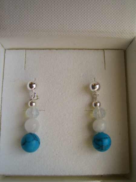 Ohrringe Türkis Morganit 925er Silber