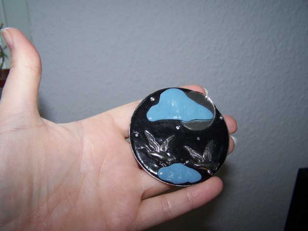 DIY Brosche, Gänse bei Nacht